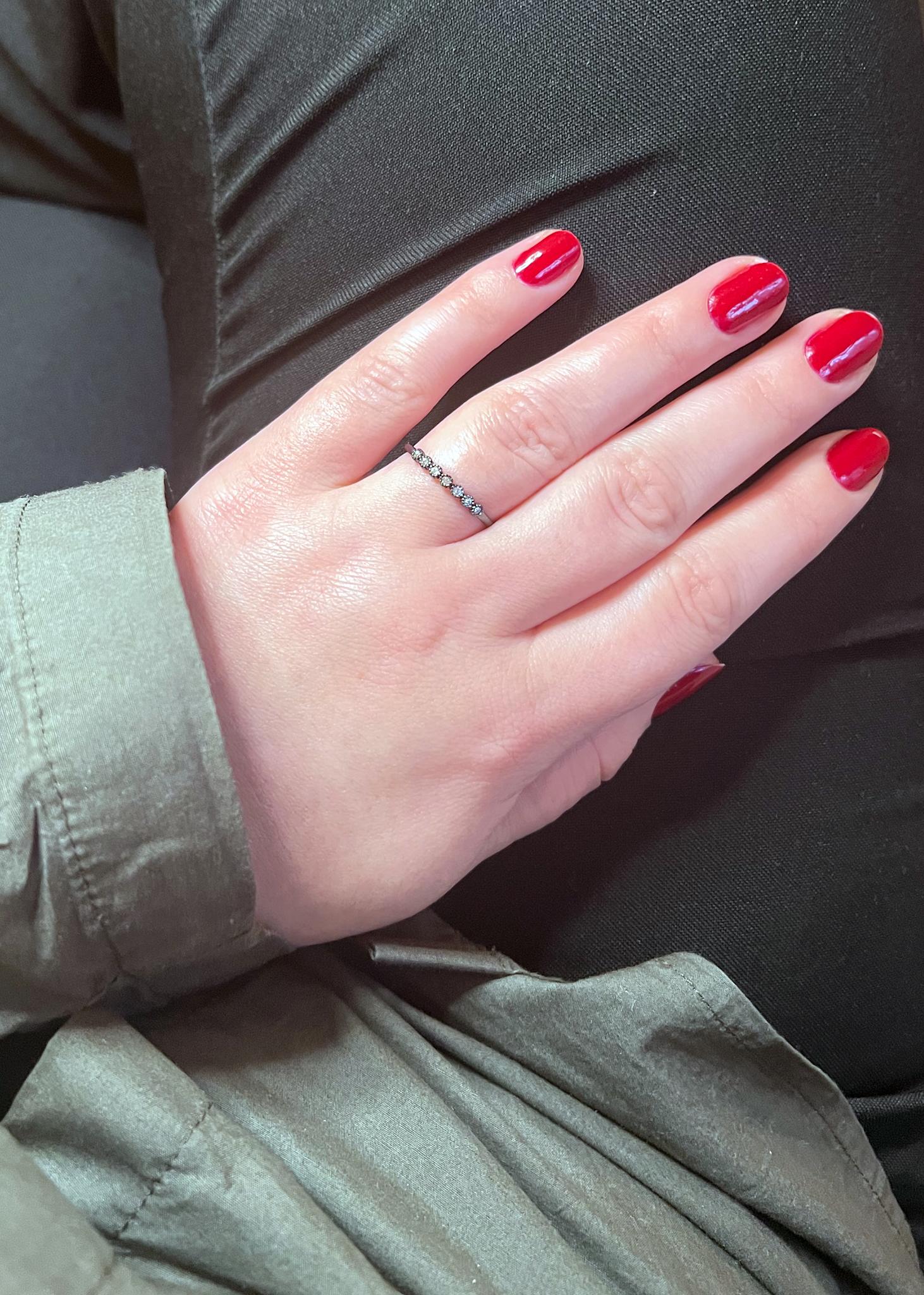 Alice ring mit Zirkonia - rhodinierter Silber