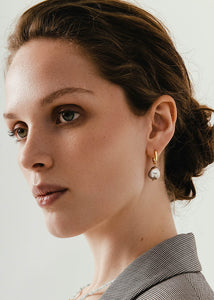 Marisa Ohrring-Set mit grauer Perle - vergoldet