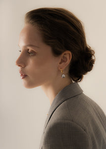 Marisa Ohrring-Set mit grauer Perle - vergoldet