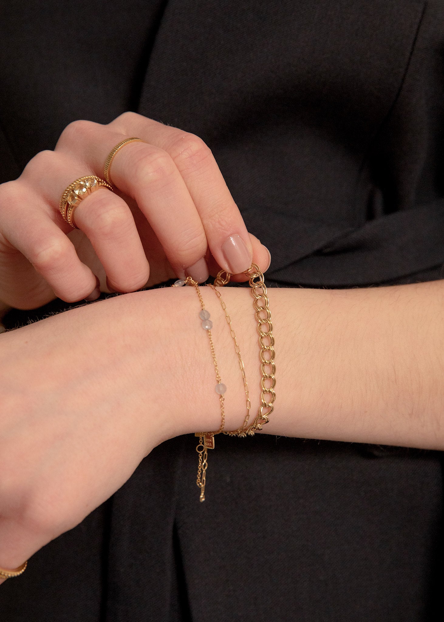 Eiffel Armband mit Labradorit - vergoldet