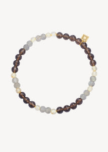 Ædelstensarmbånd med spirituelle ædelsten i slip on design til ham og hende med brune kvarts, labradorit og gylden rutil kvarts ædelsten til mænd og kvinder