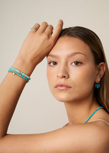 Rondeau Armband mit Türkis 17,5cm - vergoldet