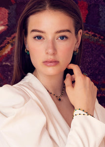 Saga Armband mit schwarzem Achat - vergoldet