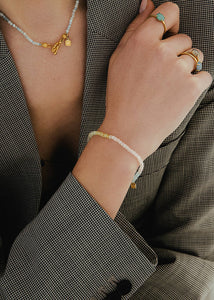 Ombré Armband mit Beryll - vergoldet