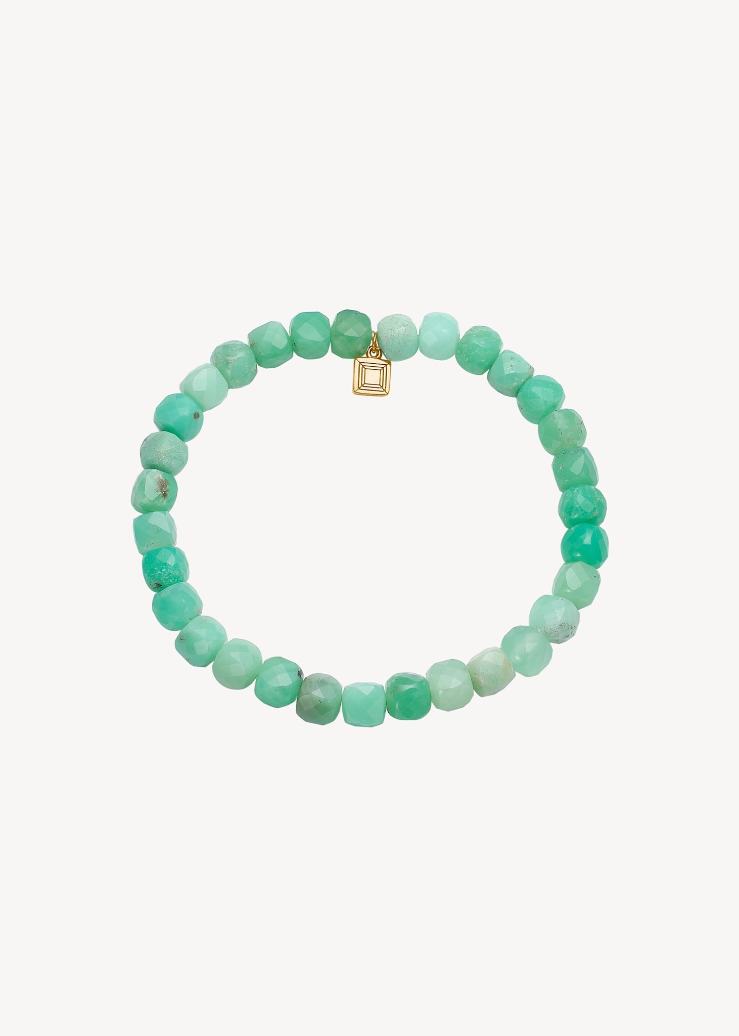 Håndlavet ædelstens veninde armbånd fra carré jewellery lavet med genanvendte ædelsten sat med grønne chrysopras ædelsten