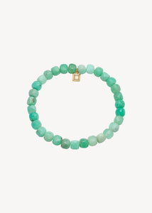 Håndlavet ædelstens veninde armbånd fra carré jewellery lavet med genanvendte ædelsten sat med grønne chrysopras ædelsten