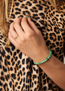 Mono Armband mit Chrysopras - vergoldet