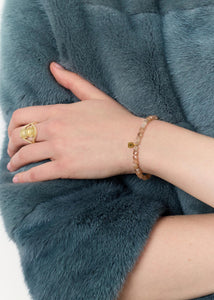 Mono Armband mit Sonnenstein - vergoldet