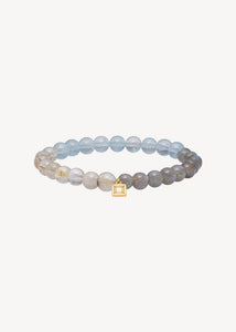 Trio Armband mit Rutilquarz, Aquamarin und Labradorit - vergoldet