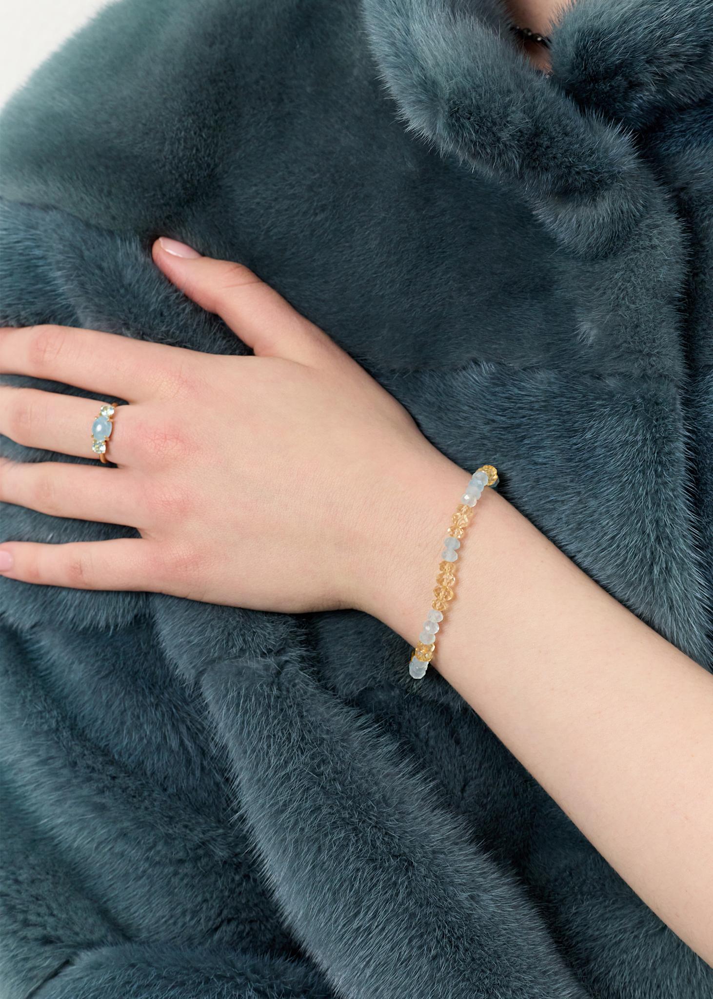 Estee Armband mit Aquamarin und Citrin - vergoldet
