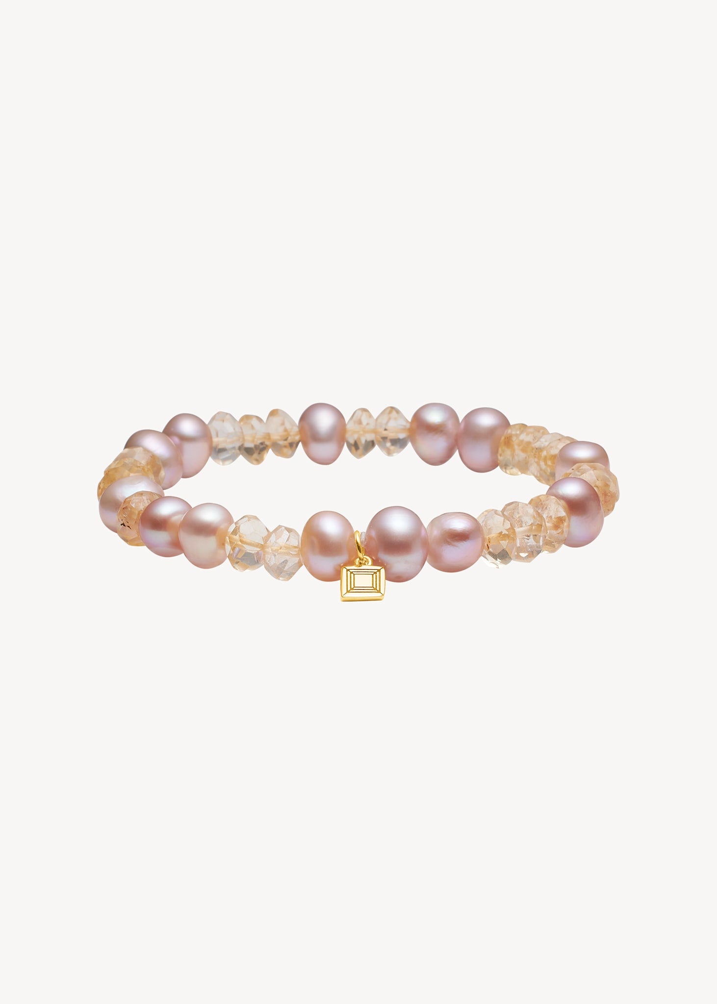 Sari Armband mit Perle und Citrin - vergoldet
