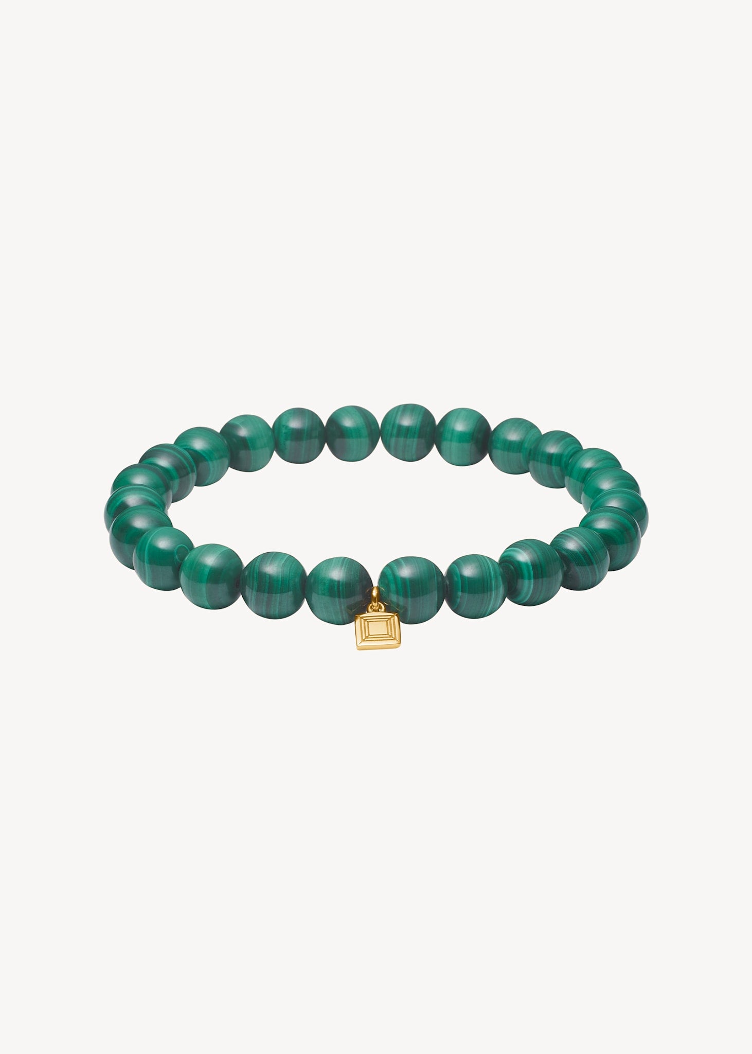 Slip on armbånd fra carré jewellery med grønne, runde malakit ædelsten