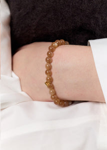 Powder Armband mit Sand Mondstein - vergoldet