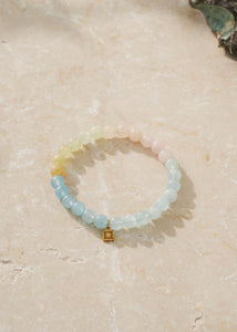 Spring Armband mit gemischtem Beryll - vergoldet
