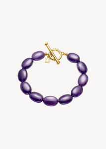 Dragee Midi Armband mit Amethyst - vergoldet