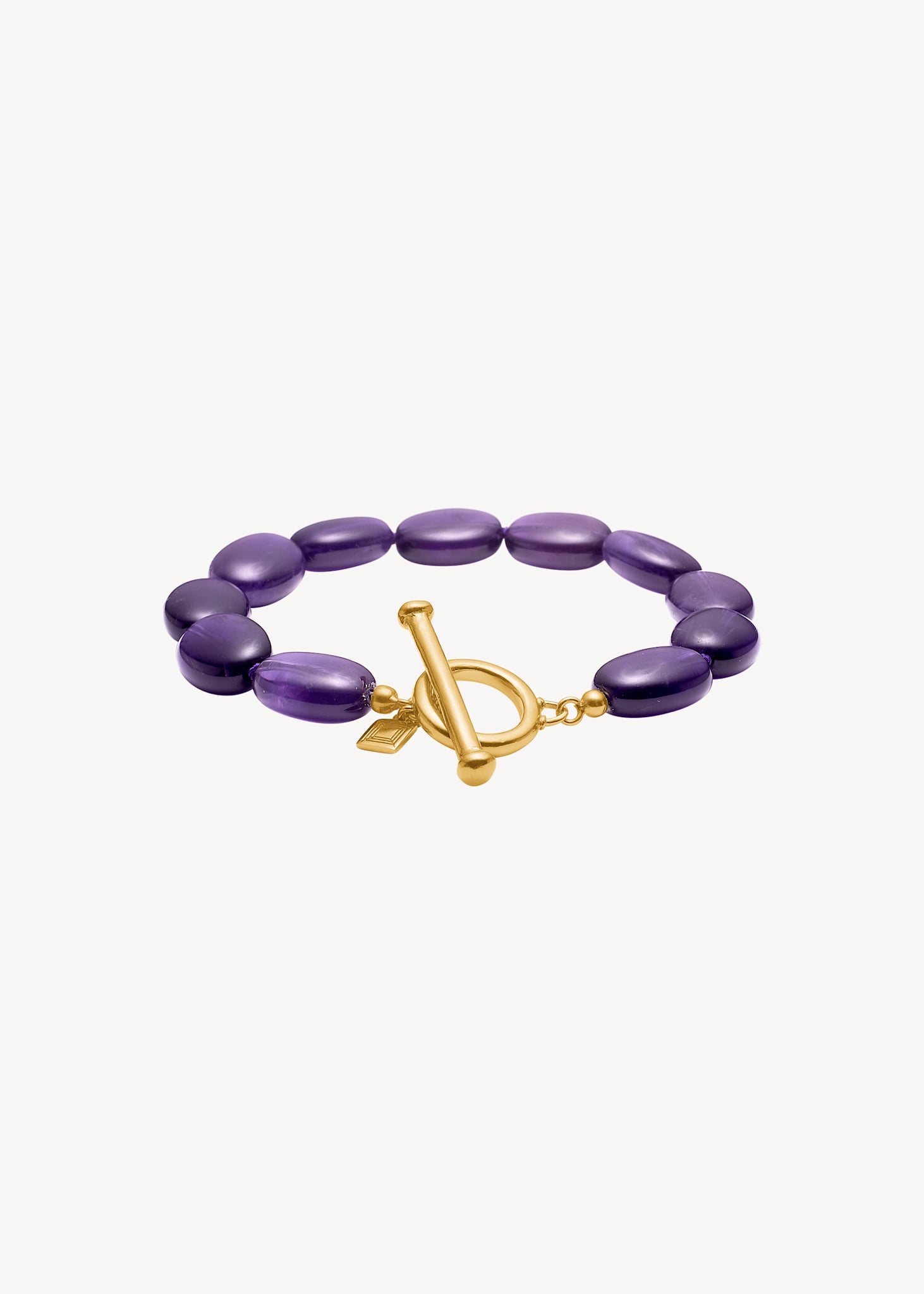 Dragee Midi Armband mit Amethyst - vergoldet