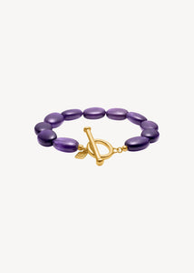 Dragee Midi Armband mit Amethyst - vergoldet