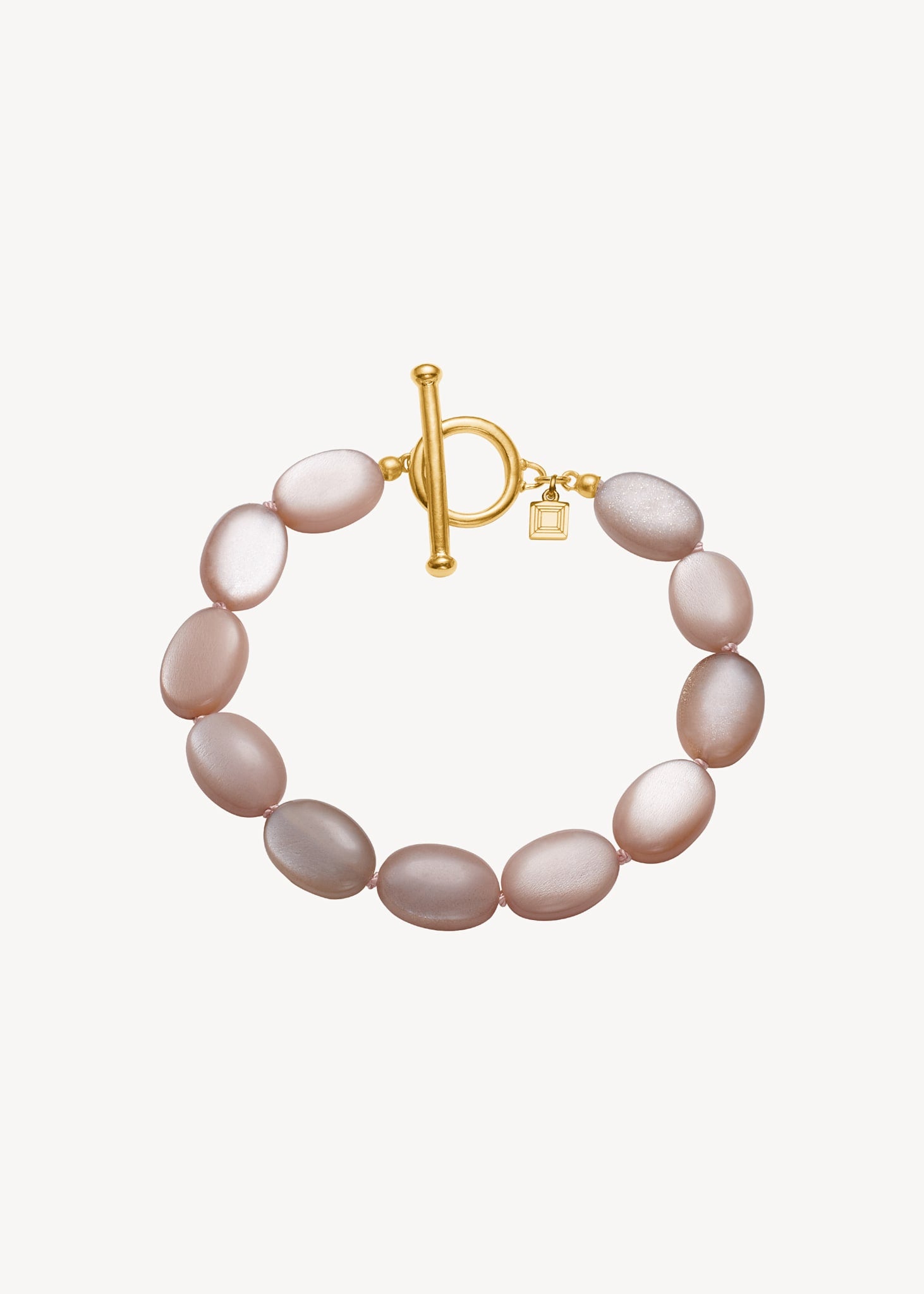 Dragee Midi Armband mit Sand Mondstein - vergoldet
