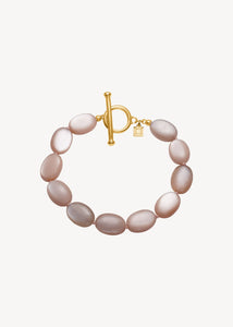Dragee Midi Armband mit Sand Mondstein - vergoldet