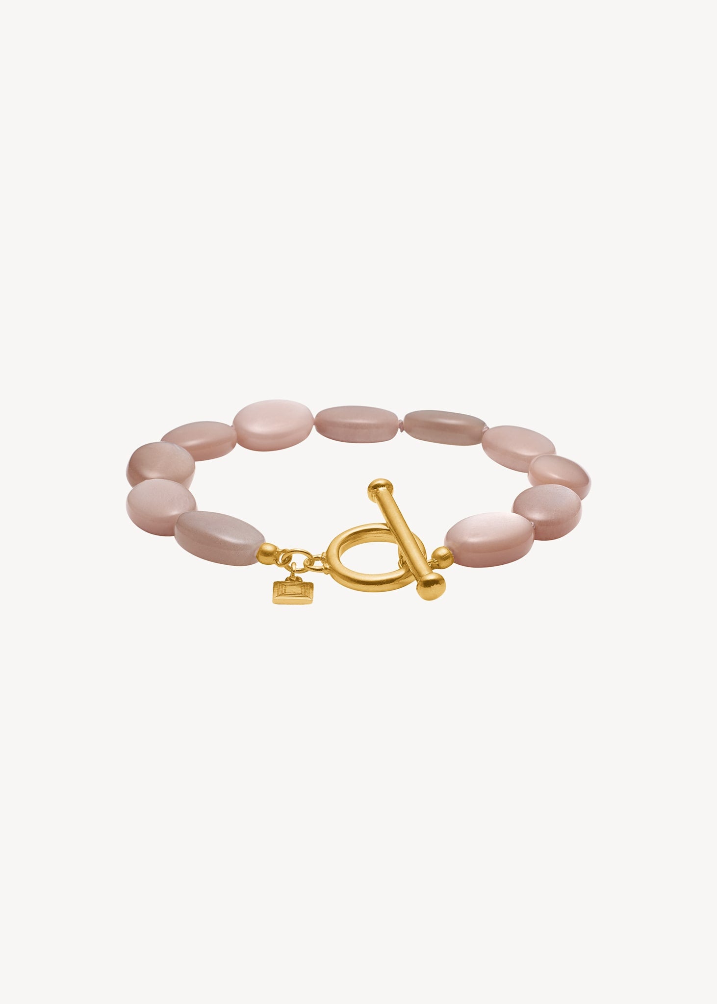 Dragee Midi Armband mit Sand Mondstein - vergoldet