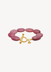 Dragee Maxi Armband mit Rhodonit - vergoldet