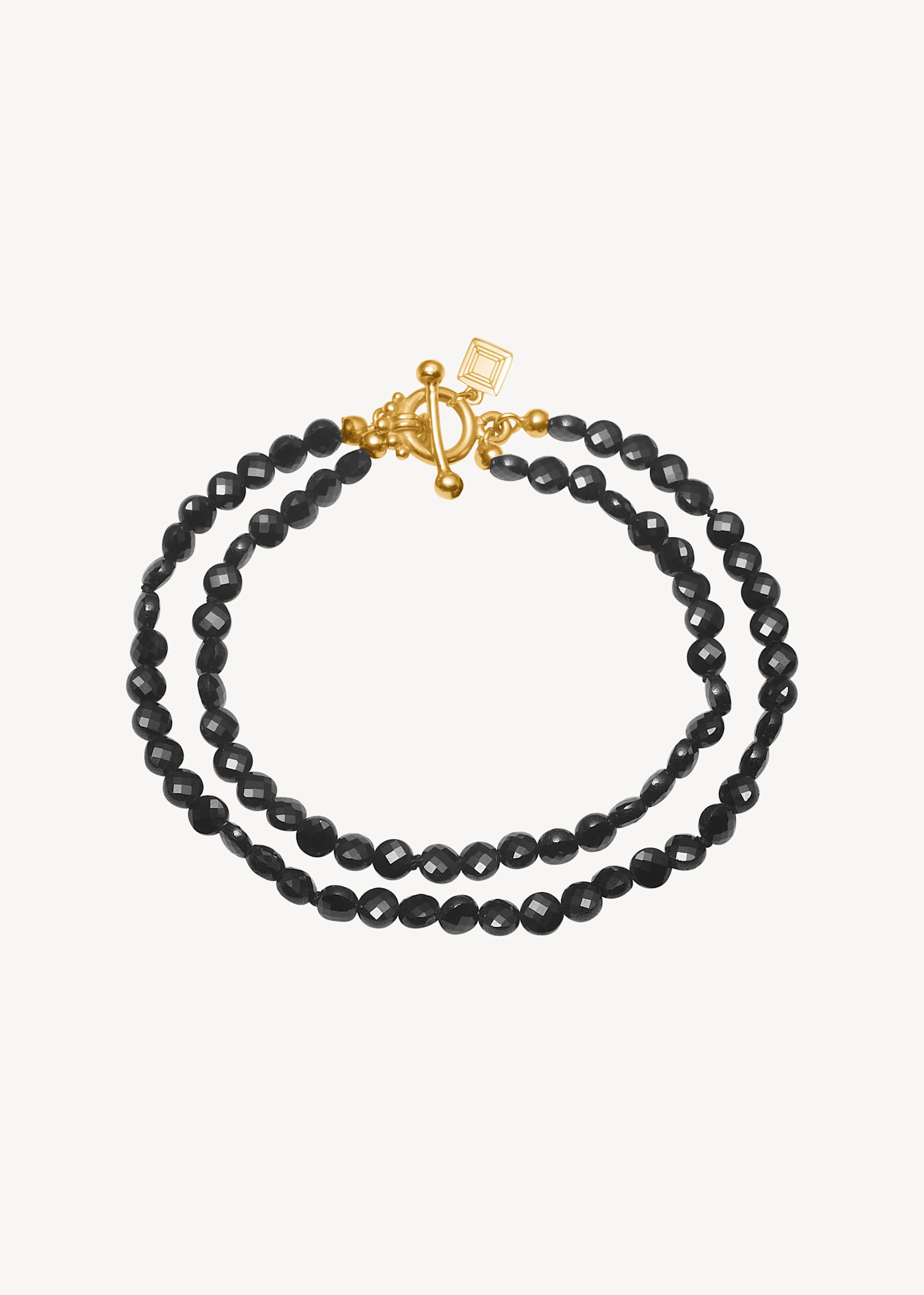 Romy Armband mit schwarzem Spinell - vergoldet