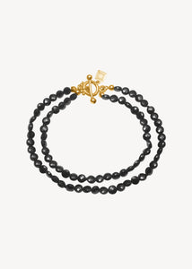 Romy Armband mit schwarzem Spinell - vergoldet