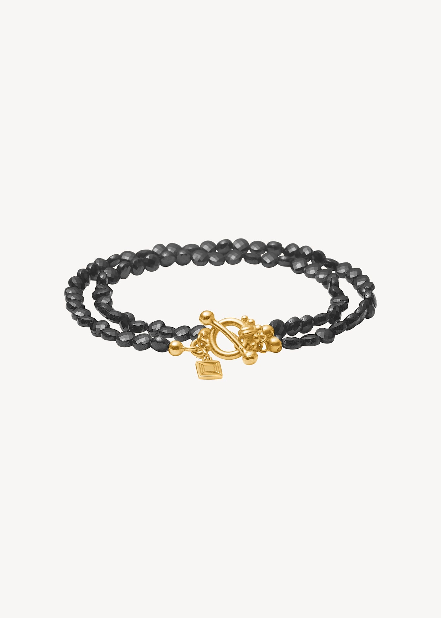 Romy Armband mit schwarzem Spinell - vergoldet