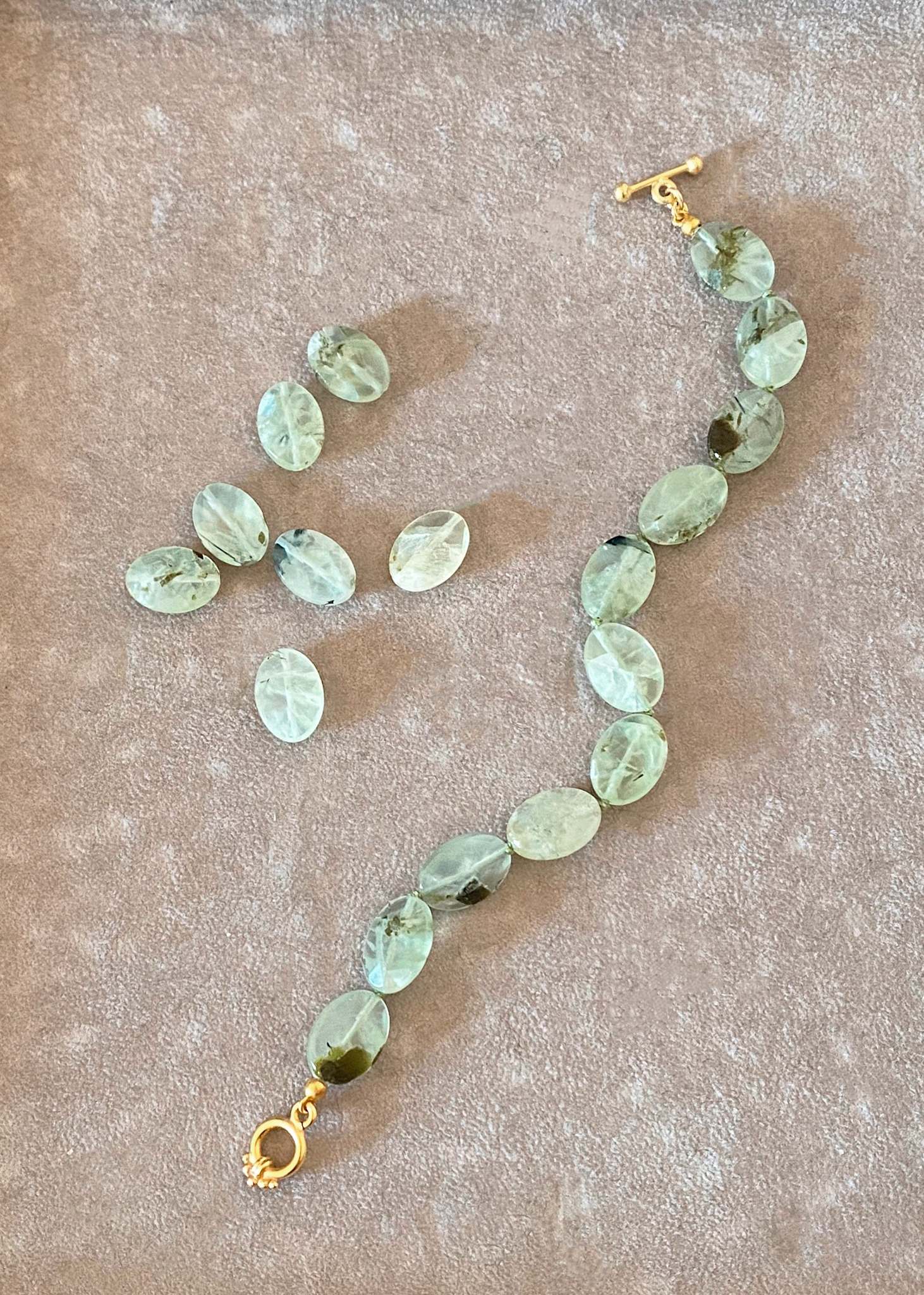 Gloria Midi Armband mit Prehnit - vergoldet