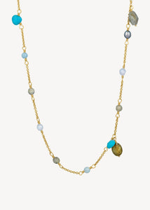 Del Mar Kette mit Edelstein - vergoldet