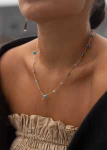 Del Mar Kette mit Edelstein - vergoldet