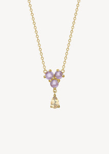 Donna Kette mit Amethyst und Champagnerquarz - vergoldet