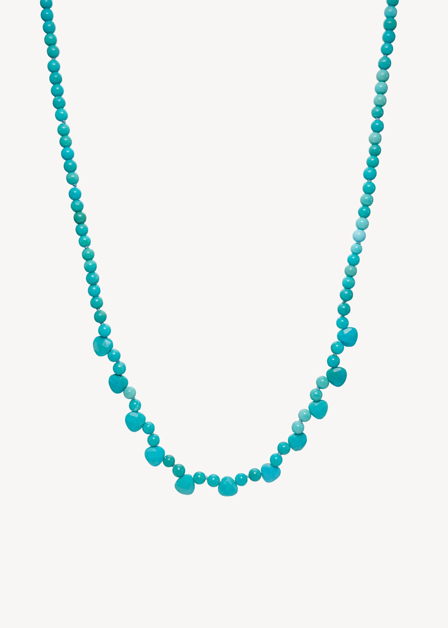 Elegant og unik halskæde håndlavet i københavn af Carré Jewellery med blå turkis ædelsten i et unikt blondemønster 