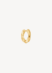 Lille 1 cm huggie hoop ørering til charms i guldbelagt sterling sølv med snoet design til ham og hende, perfekt gave til hende og gave til ham 