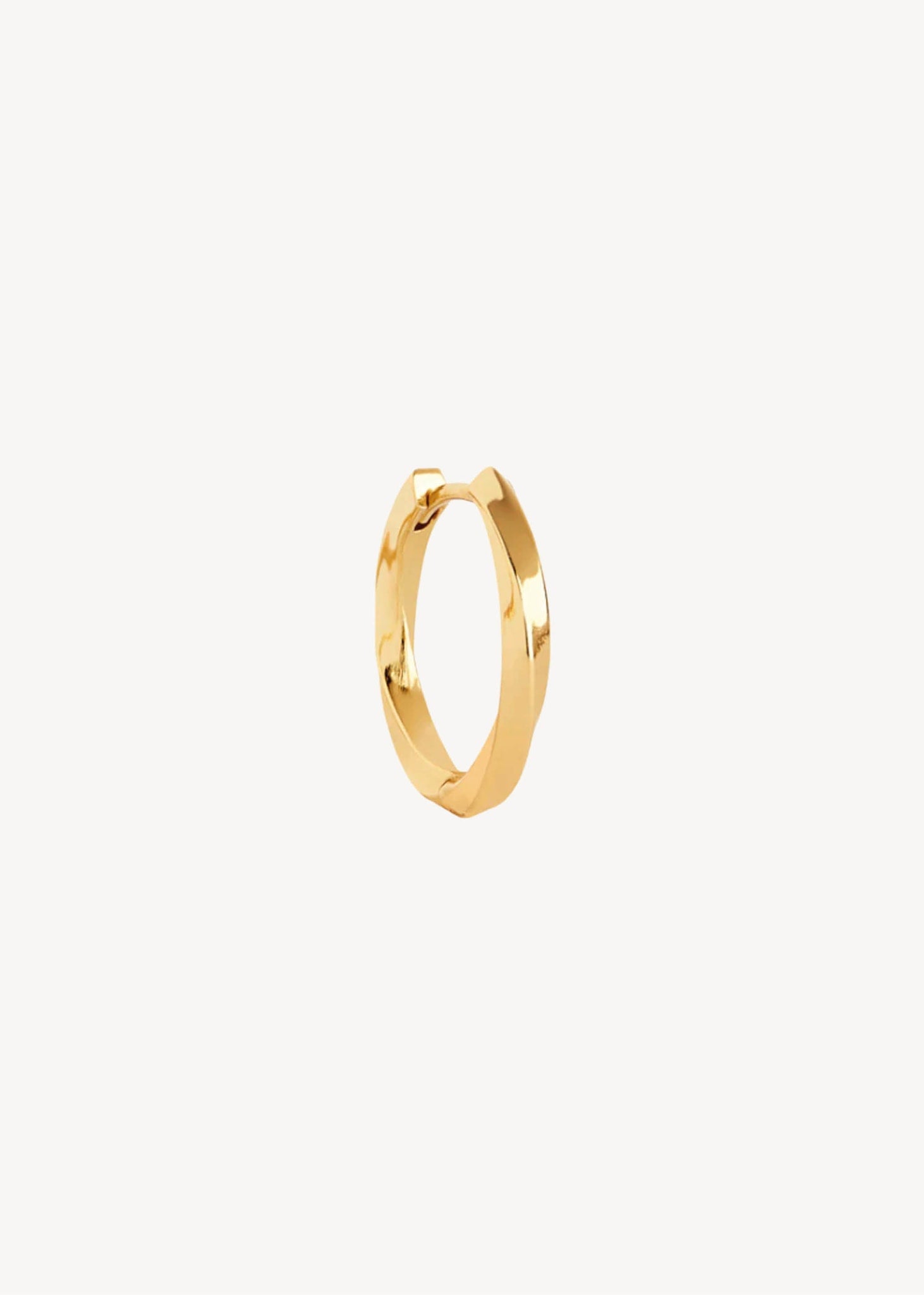 Medium 2 cm hoop ørering til charms i guldbelagt sterling sølv med snoet design til ham og hende, perfekt gave til hende og gave til ham 