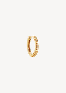 Medium hoop ørering til charms i guldbelagt sterling sølv med antikt inspireret mønster, perfekt gave til hende, gave til ham og gave til konfirmanden 