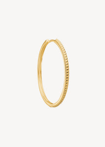 Stor hoop ørering til charms i guldbelagt sterling sølv med antikt inspireret mønster, perfekt gave til hende, gave til ham og gave til konfirmanden 