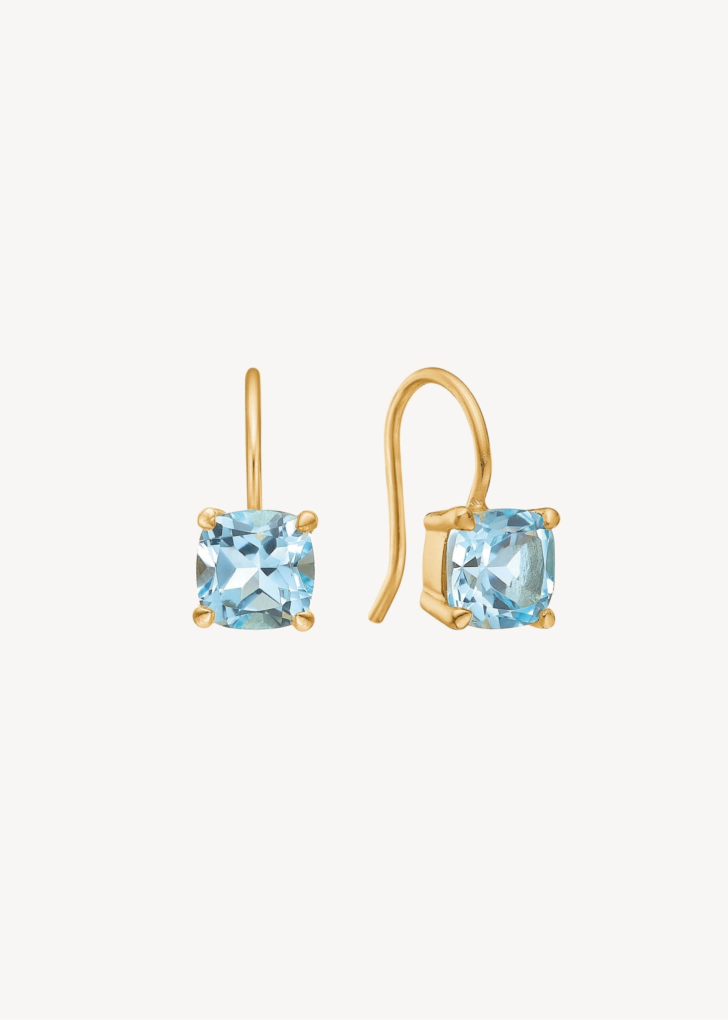Delphine Ohrringe mit Blauem Topas - vergoldet