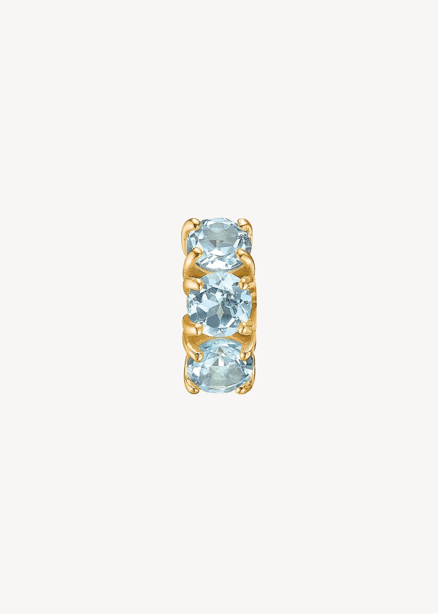 Gem huggie hoops med blå topas ædelsten i guldbelagt sterling sølv, elegant chunky gem huggie hoop med blå sten til ham og hende til festen og konfirmation