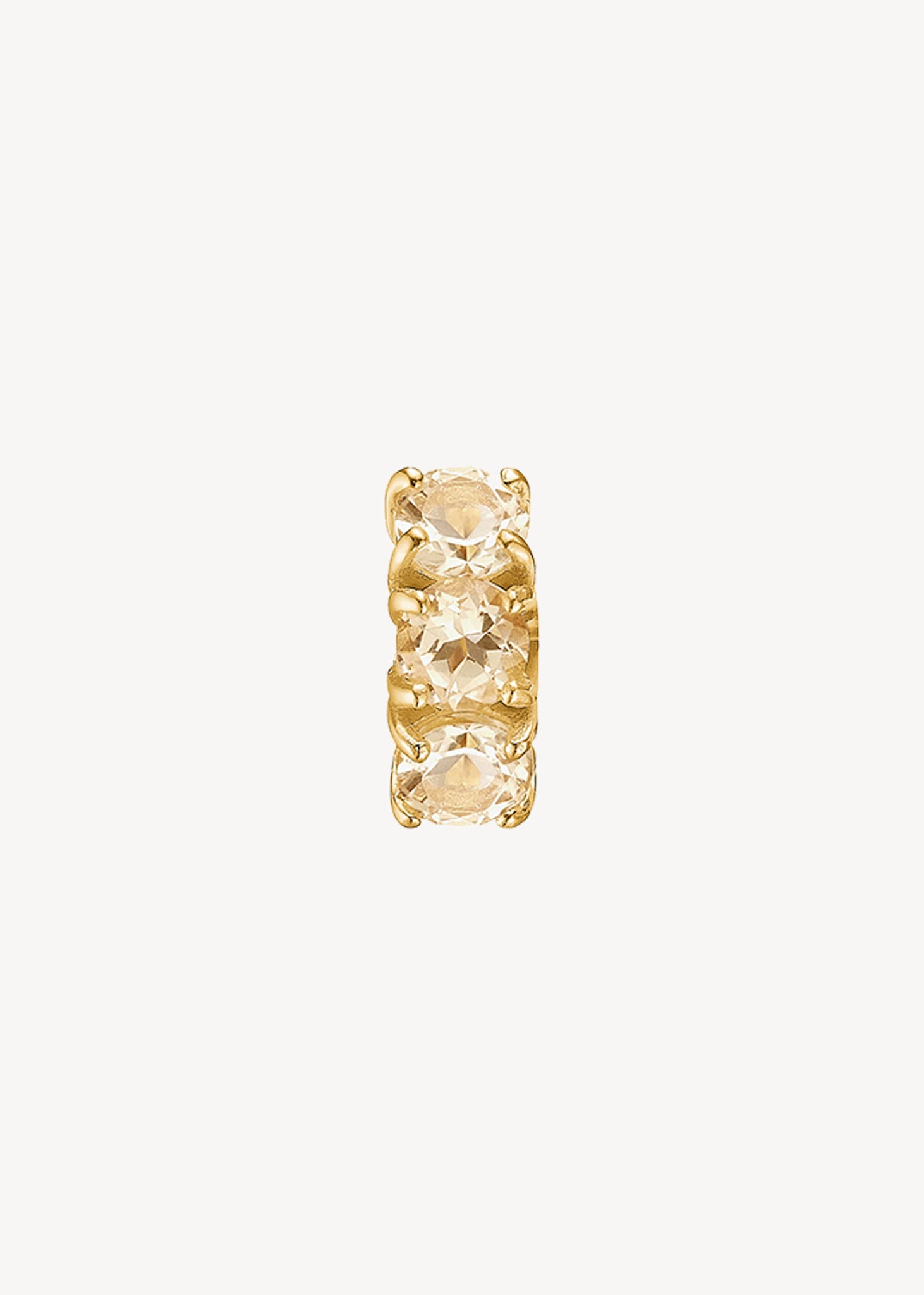 GEM Creole mit Champagnerquarz 1 cm 1 stk - vergoldet