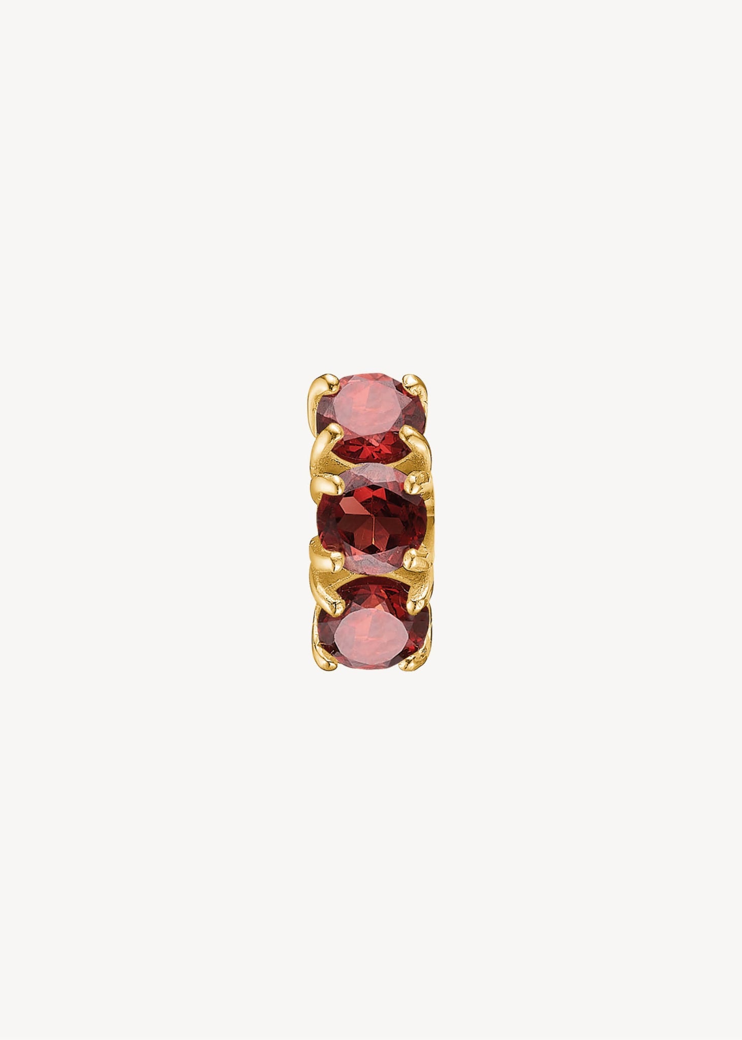 Gem huggie hoops med rød granat ædelsten i guldbelagt sterling sølv, perfekt gem huggie hoop med sten til ham og hende til festen