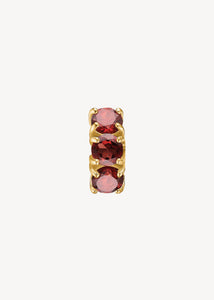 Gem huggie hoops med rød granat ædelsten i guldbelagt sterling sølv, perfekt gem huggie hoop med sten til ham og hende til festen