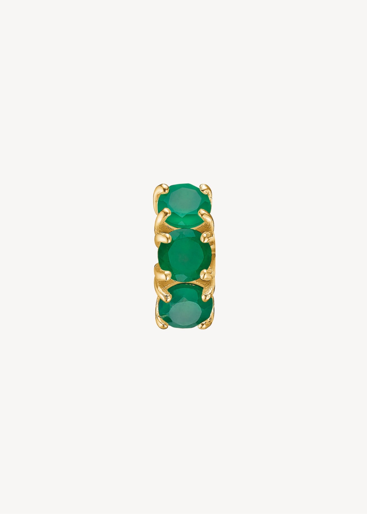 Gem huggie hoops med grønne agat ædelsten i guldbelagt sterling sølv, elegant chunky gem huggie hoop med grønne sten til ham og hende til festen