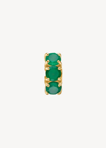 Gem huggie hoops med grønne agat ædelsten i guldbelagt sterling sølv, elegant chunky gem huggie hoop med grønne sten til ham og hende til festen
