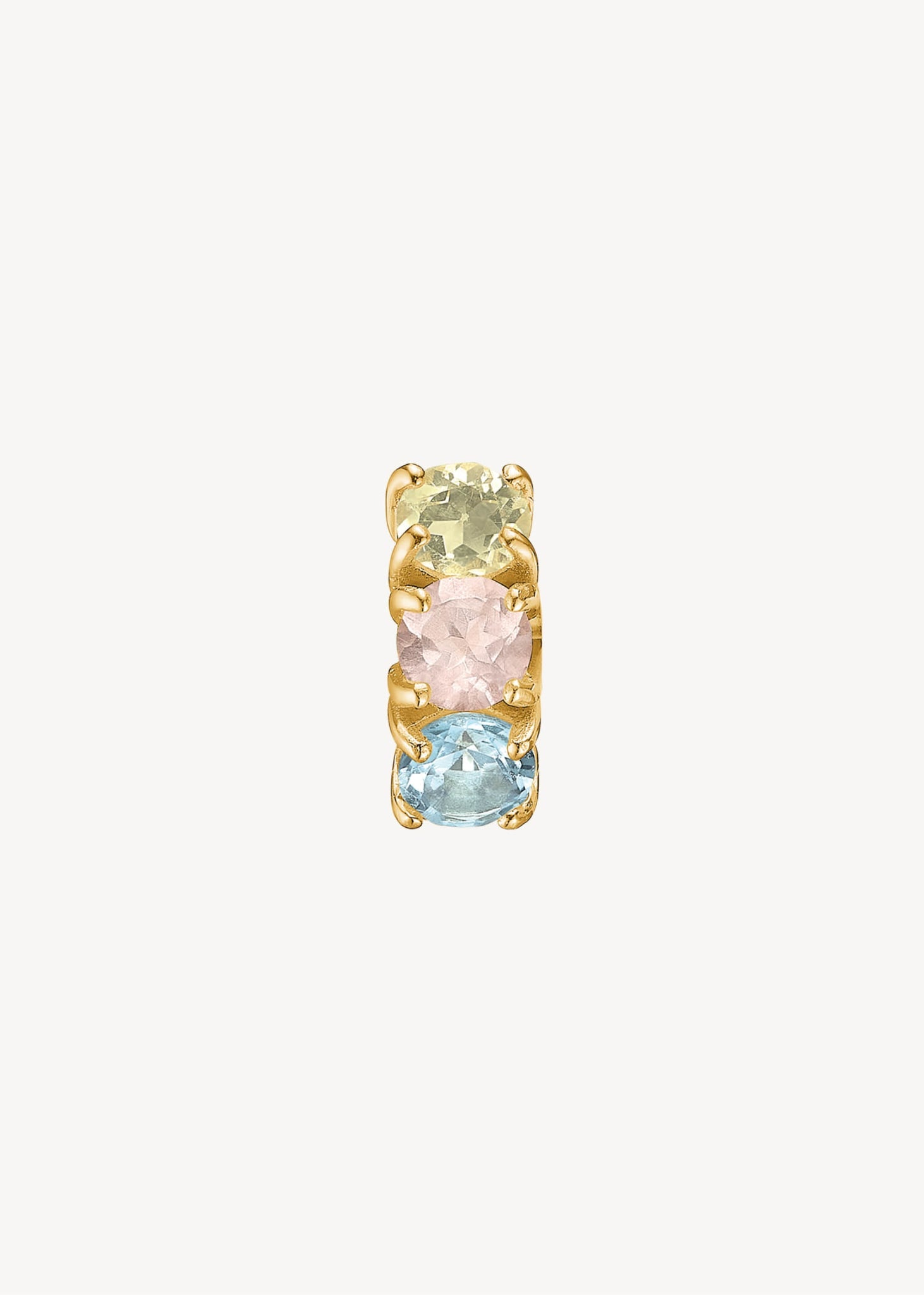 GEM Creole mit Edelstein 1cm - Vergoldet