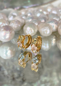 GEM Creole mit Edelstein 1cm - Vergoldet