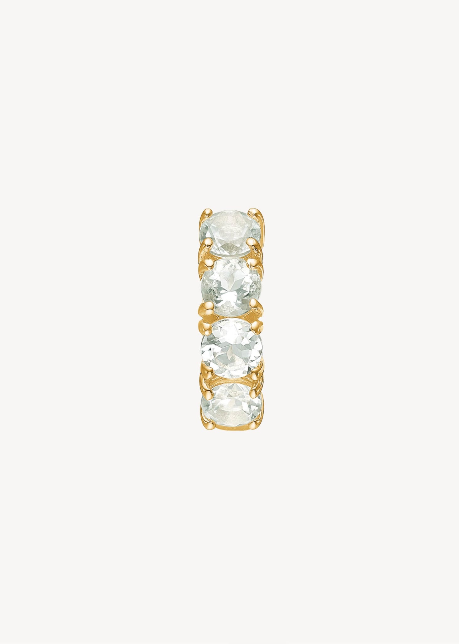 GEM Creole mit Prasiolith 1,5cm - Vergoldet