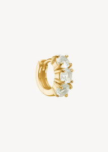 Gem huggie hoops med grønne prasiolit ædelsten i guldbelagt sterling sølv, perfekt huggie hoop med sten til ham og hende på udsalg hos Carré Jewellery