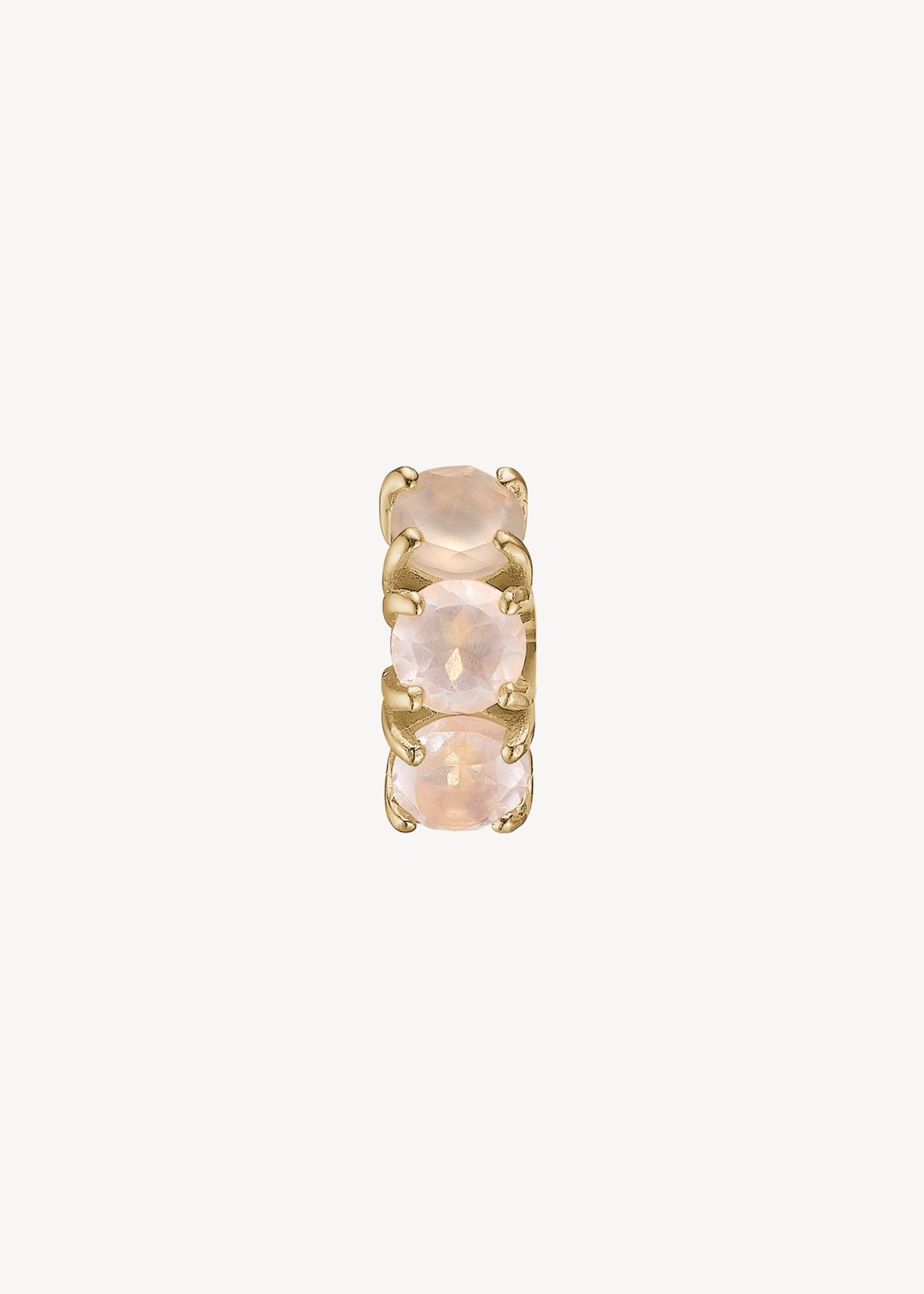Gem huggie hoops med lyserød rosa kvarts ædelsten i guldbelagt sterling sølv, elegant chunky gem huggie hoop med rosa sten til ham og hende til festen og konfirmation