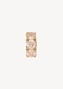 Gem huggie hoops med lyserød rosa kvarts ædelsten i guldbelagt sterling sølv, elegant chunky gem huggie hoop med rosa sten til ham og hende til festen og konfirmation